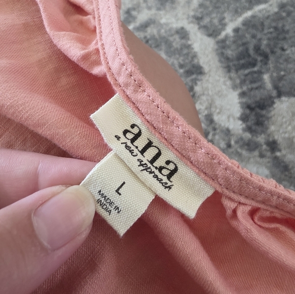 a.n.a Peach Tiered Mini Dress Size L - Picture 5 of 6